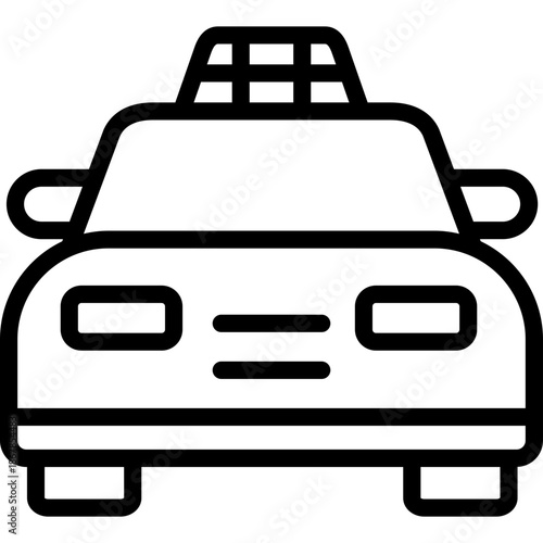 taxi icon illustration design with outline