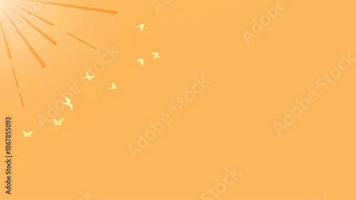 Butterflies gracefully ascend towards a radiant sunbeam.