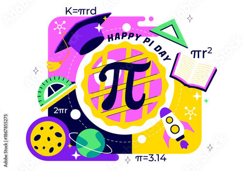 National Pie Day Vector Illustration on January 23 Featuring Delicious Pastry Shells With Various Fillings Flat Style Cartoon Background