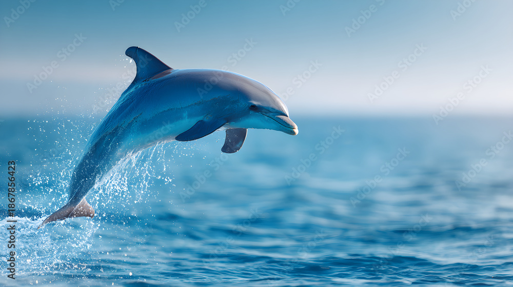 Fototapeta premium Dolphin Jumping Above the Ocean
