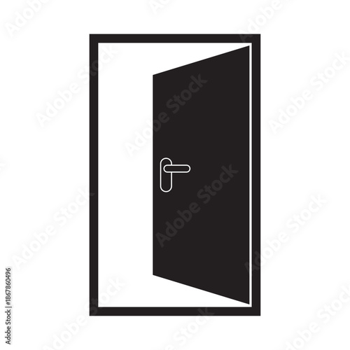 open door flat icon vector