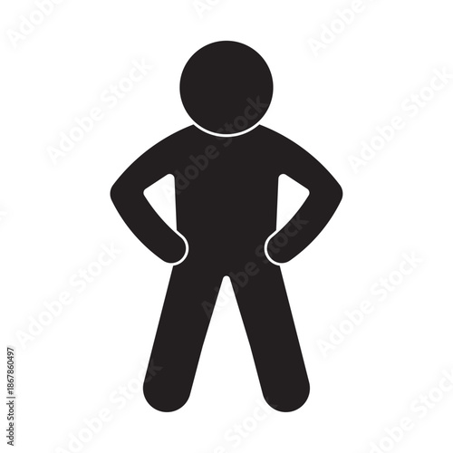 flat icon vector of person posing with hands on waist