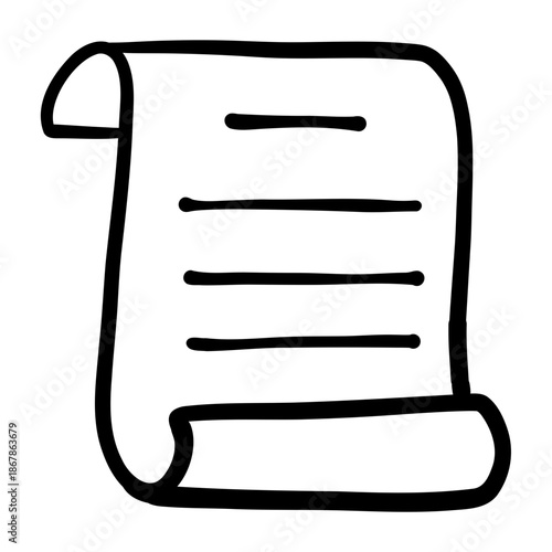 scroll hand drawn icon