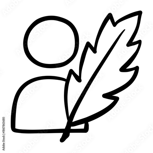 writer hand drawn icon