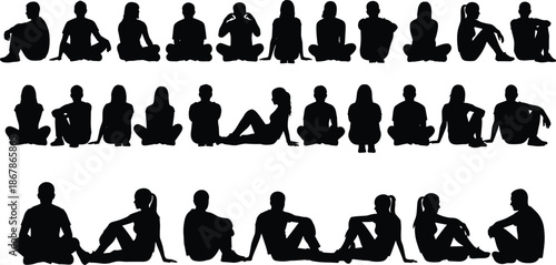 Monumental Vector Silhouette Collection of Diverse People, Fruit Icons, Professionals, Musicians, Acrobats, and Models, Essential for Universal Human, Food, and Lifestyle Concepts.