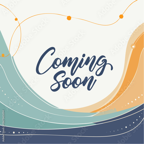 Modern coming soon announcement with elegant abstract design