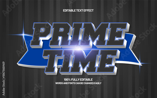 Prime Time Editable Text Effect – Modern Typography Style for Poster, Logo, and Social Media