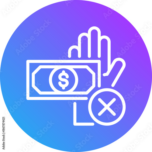 Rejection icon for dishonesty , website, application, printing, document, poster design, etc