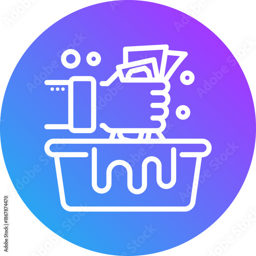 Money laundering icon for dishonesty , website, application, printing, document, poster design, etc