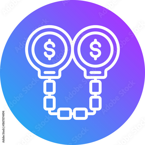 Handcuffs icon for dishonesty , website, application, printing, document, poster design, etc