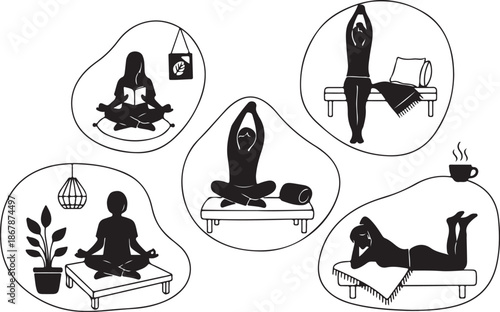 Yoga poses for relaxation and mindfulness practice