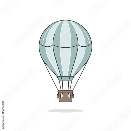Vintage Hot Air Balloon Illustration - Retro Travel Adventure