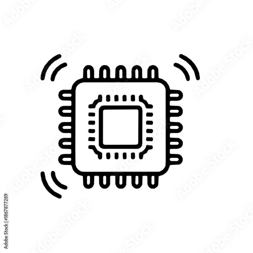 Side channel mitigation hardware hardening outline icon (vector)