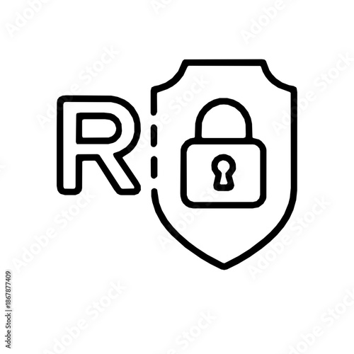 RISC-V physical memory protection PMP outline icon (vector)