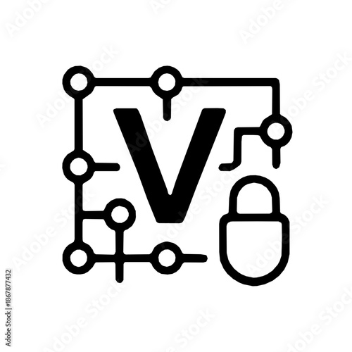 RISC-V physical memory protection PMP outline icon (vector)