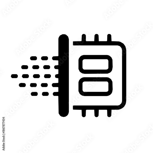 Side-channel attack defense hardware security outline icon (vector)