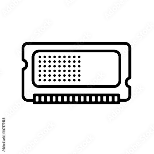 Secure enclave memory isolation technology outline icon (vector)