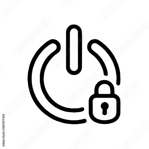 Secure boot hardware integrity verification icon (vector)