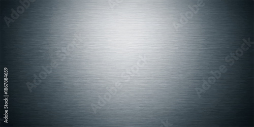 A polished stainless steel plate featuring a brushed metal texture with a shiny silver metallic pattern and light reflections on a gray aluminum surface for a sleek dark backdrop wallpaper