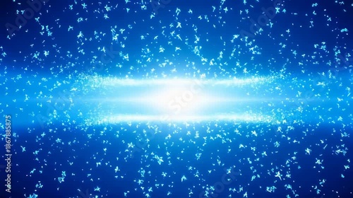 Blue glowing light with particles