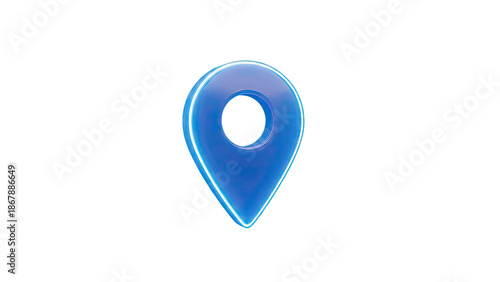 Blue 3D Location Pin Icon