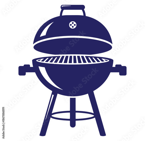 Vector illustration of a charcoal grill barbecue for outdoor cooking and summer gatherings