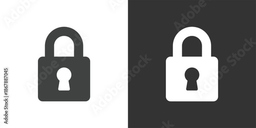 Locked Padlock icon. Solid glyph series icon