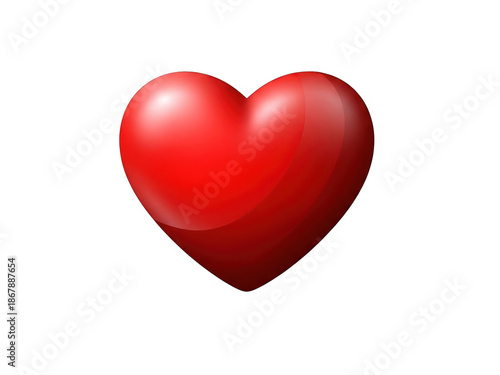 Red heart icon isolated on transparent background