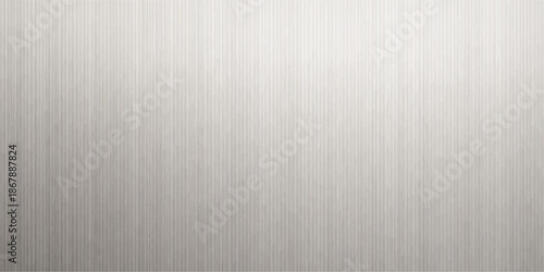 Brushed silver stainless steel plate background featuring a seamless metallic texture pattern on a gray aluminum surface with shiny light reflections and an alloy sheet wallpaper backdrop
