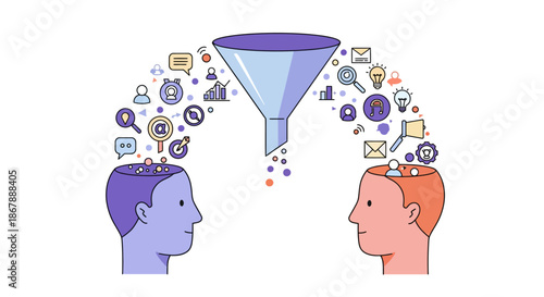 Data Filtering Between Two People Illustrated.