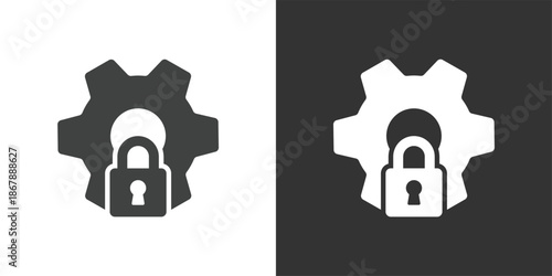 System Security Settings icon. Solid glyph series icon
