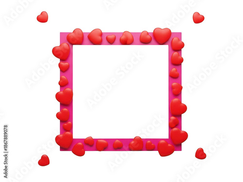 Heart-shaped frame isolated on transparent background