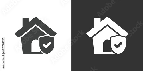 Verified Home Protection icon. Solid glyph series icon