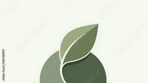 Vector illustration of a fresh green apple tree plant with organic leaves and a sprout branch symbolizing natural growth and eco environment life