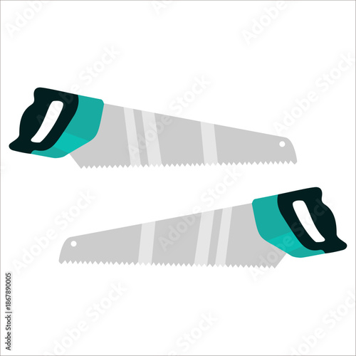 Flat Vector Hand Saw Tool