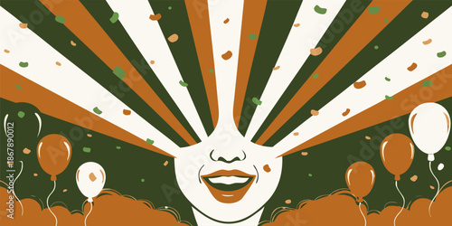 Joyful Celebration with Confetti and Balloons