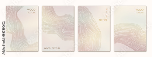 Brochure flyer design, vector background, set vertical a4 format, wood texture imitation