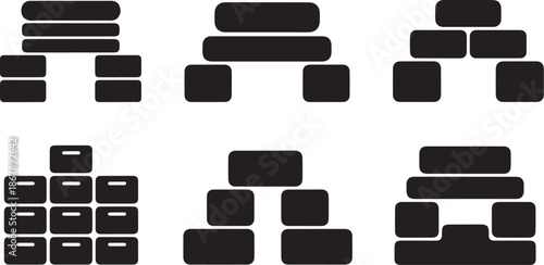 Black rectangles and boxes on white background