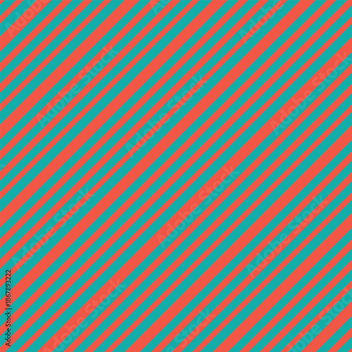Geometric Diagonal Pattern Striped in Orange Soda and Teal Me No Lies Seamless Paper