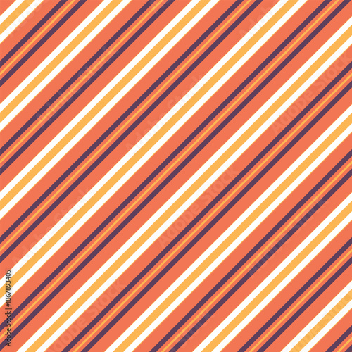 Seamless Geometric Pattern Diagonal Lines in Rinsed Out Red and Summer Orange Background