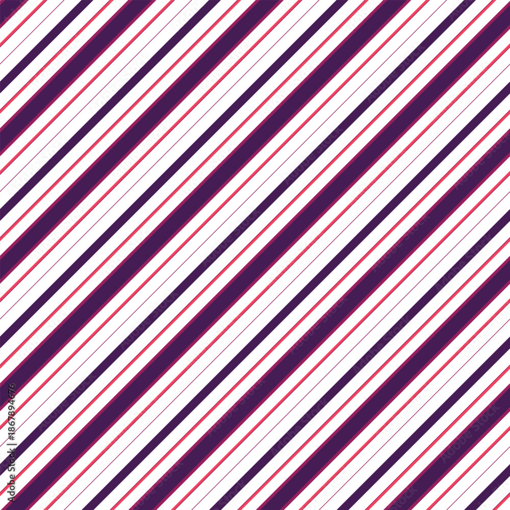 Obraz premium Printable Stripe Pattern Diagonal in White and Berry Curious Seamless Design
