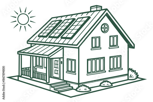 3d architectural sketch of a new residential house building project featuring a modern roof design and property construction concept for a real estate home sale illustration