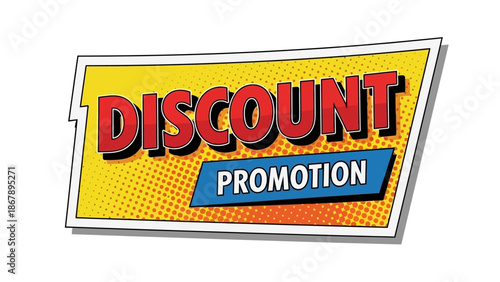 Vibrant comic-style discount and promotion banner for sales, special offers, marketing campaigns, and retail advertisements