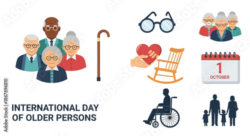 International Day of Older Persons celebrating seniors and their contributions to society, promoting respect and dignity