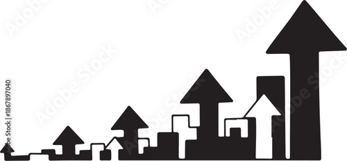 Growing Business Success with Upward Trending Arrows Graph