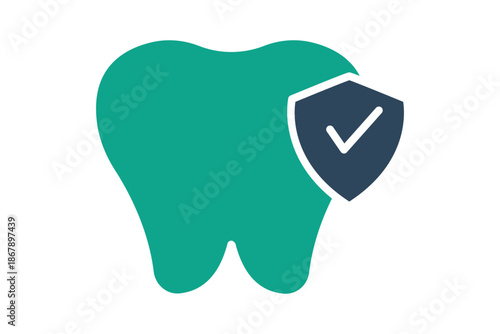 Dental insurance icon. solid icon style. icon related to insurance. benefit elements vector illustration