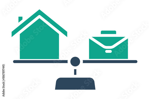 Work life balance icon. solid icon style. icon related to mental health. benefit elements vector illustration