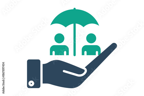 Social security icon. solid icon style. icon related to insurance. benefit elements vector illustration