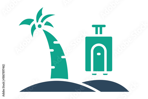 Vacation icon. solid icon style. icon related to tour. benefit elements vector illustration