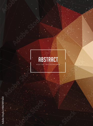 Abstract Dark Red and Brown Low Poly Geometric Background